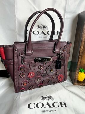 Coach Swagger 21 Willow Tea Rose Satchel in Oxblood